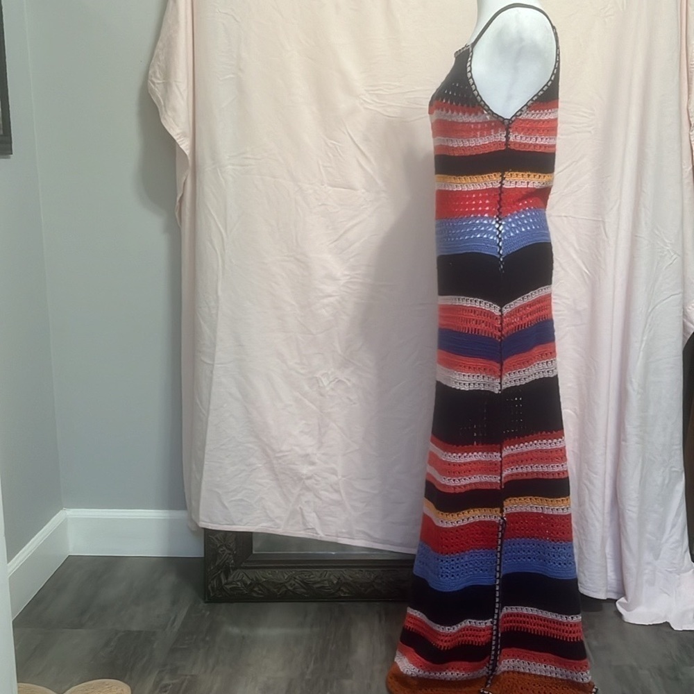 Cashel Women's Multi-Colored Striped Crochet Dress Size Small - Picture 3 of 14